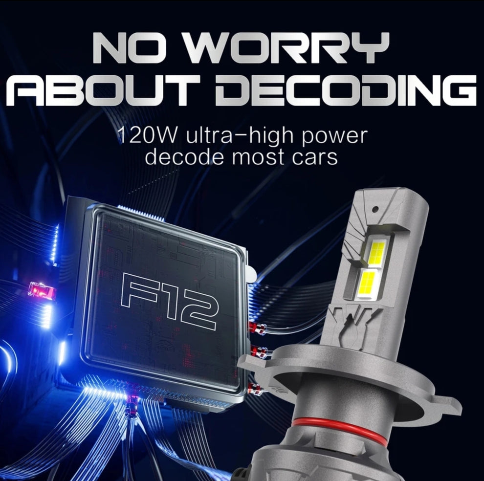 Diamond Vision LED F12 Headlight bulbs 44000 lumens 220W max bright
